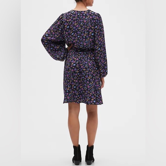 Midnight Floral Satin Dress - Picture 5 of 6